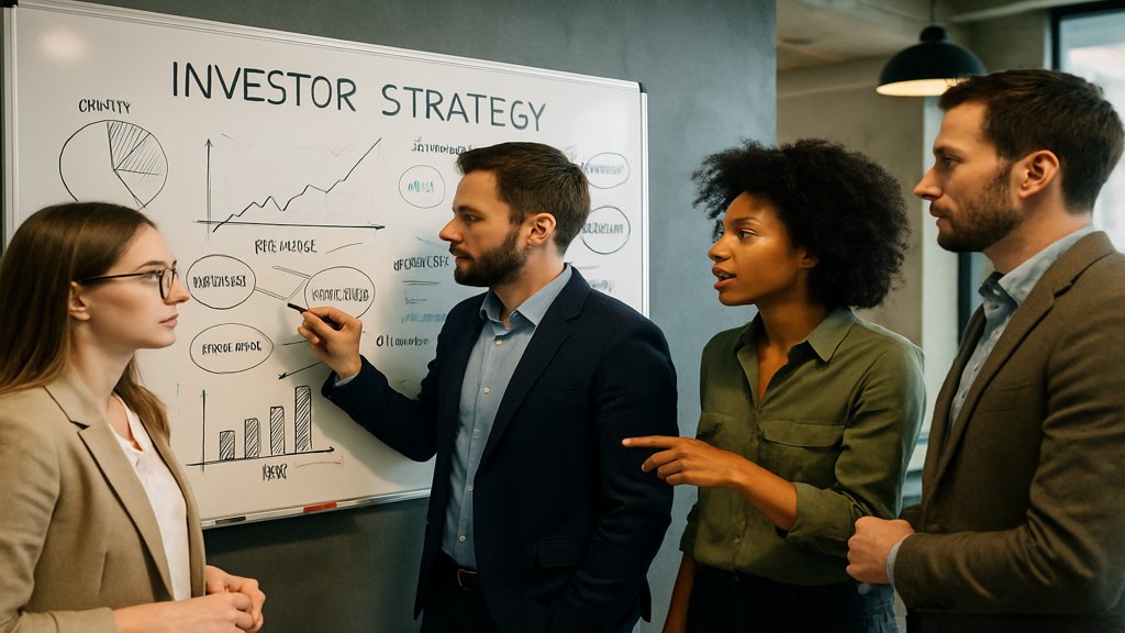 Ein Team entwickelt eine Strategie für Venture Capital.