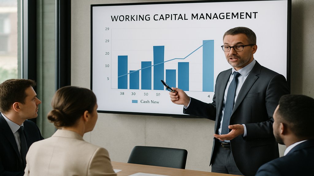 Finanzberater erklärt Working Capital Management anhand einer Grafik.