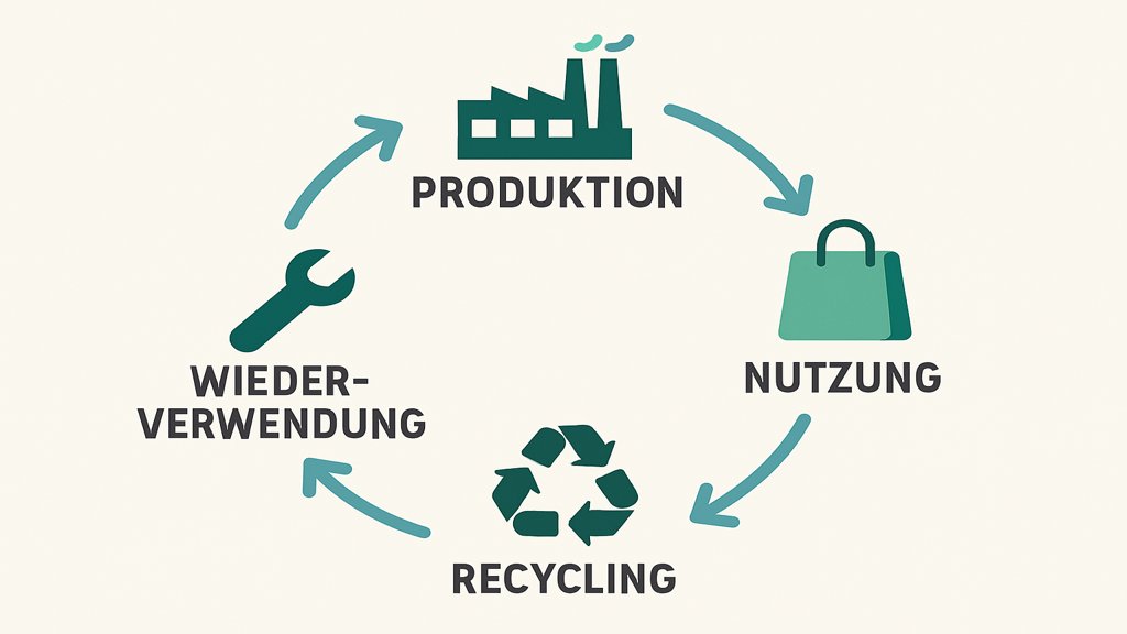 Infografik des Kreislaufs der Kreislaufwirtschaft.