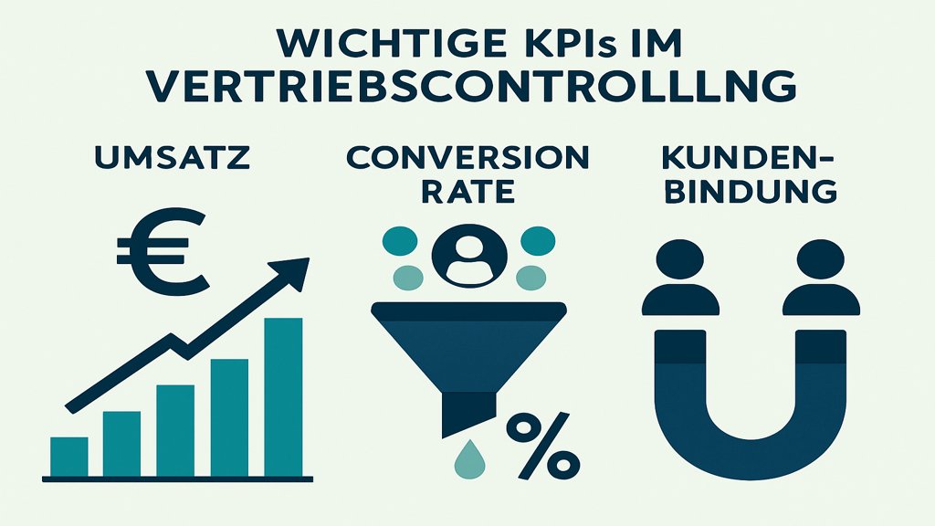Infografik mit den wichtigsten Vertriebscontrolling-Kennzahlen.