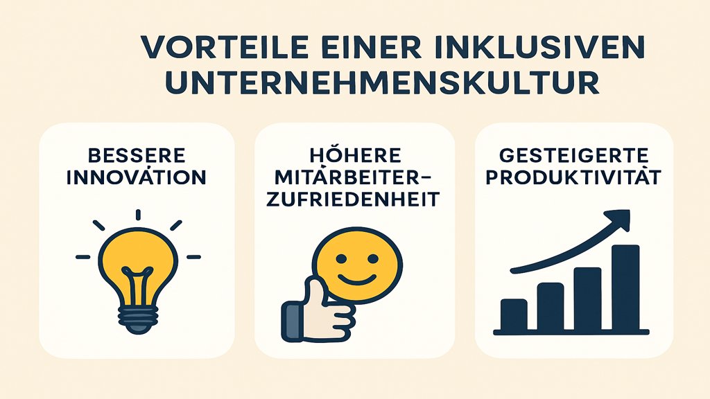 Infografik über die Vorteile einer inklusiven Unternehmenskultur.