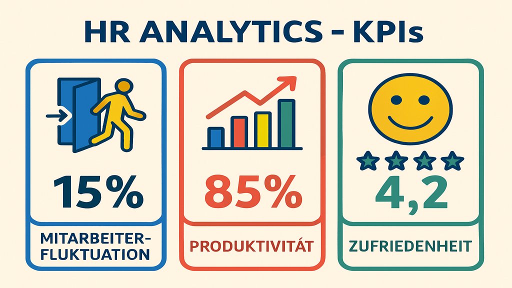 Infografik zeigt wichtige HR Analytics-KPIs.