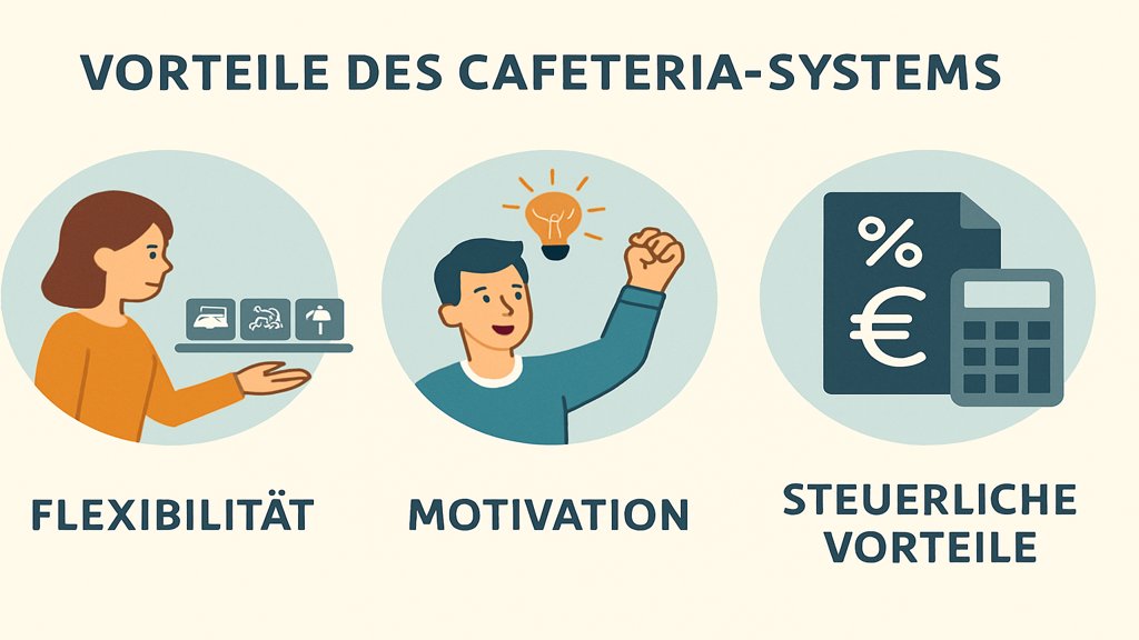 Infografik zu den Vorteilen des Cafeteria-Systems.