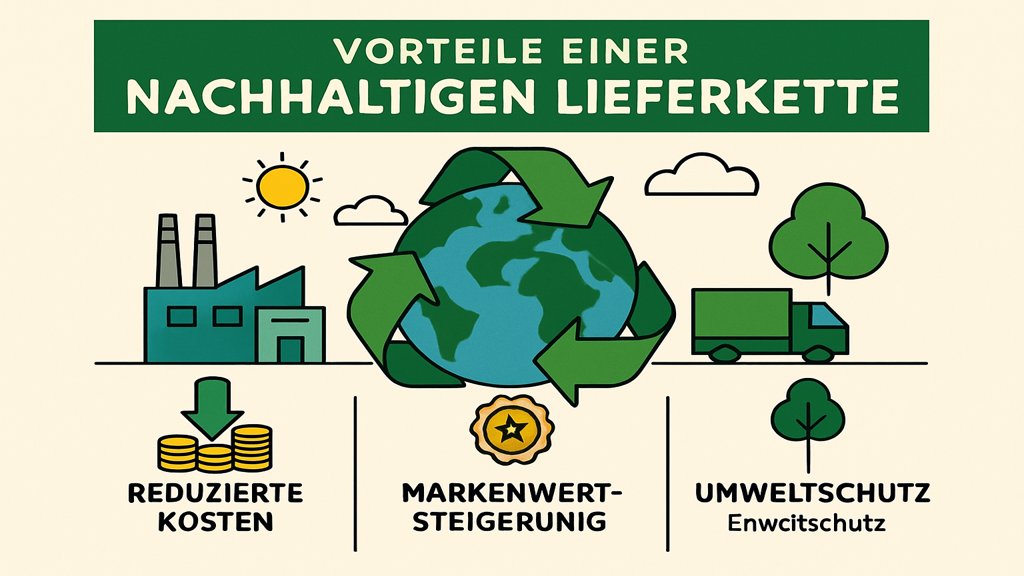 Infografik zu den Vorteilen einer nachhaltigen Lieferkette.