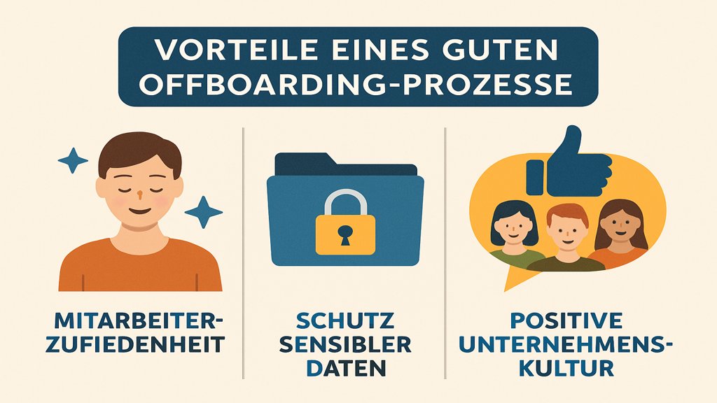 Infografik zu den Vorteilen eines gelungenen Offboarding Prozesses.