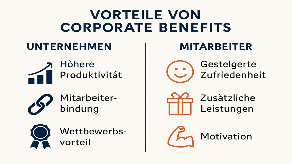 Infografik zu den Vorteilen von Corporate Benefits.