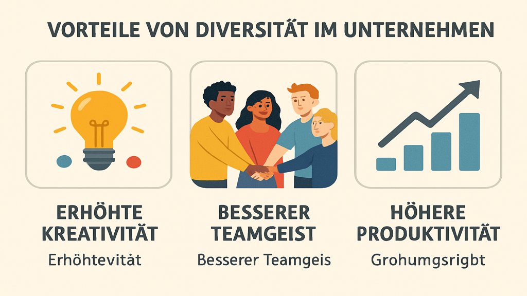 Infografik zu den Vorteilen von Diversität im Unternehmen.