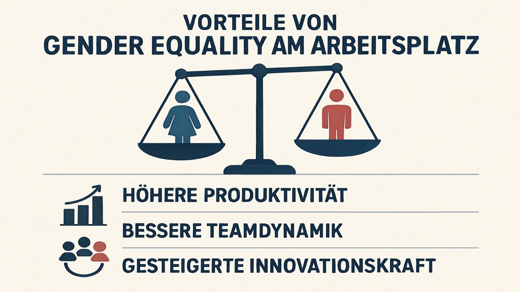 Infografik zu den Vorteilen von Gender Equality am Arbeitsplatz.