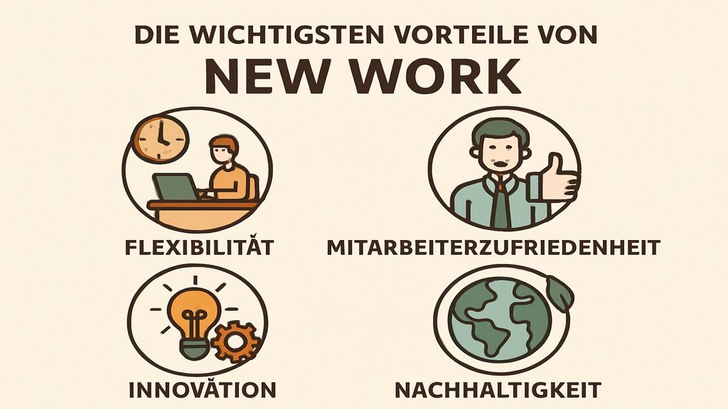 Infografik zu den Vorteilen von New Work.