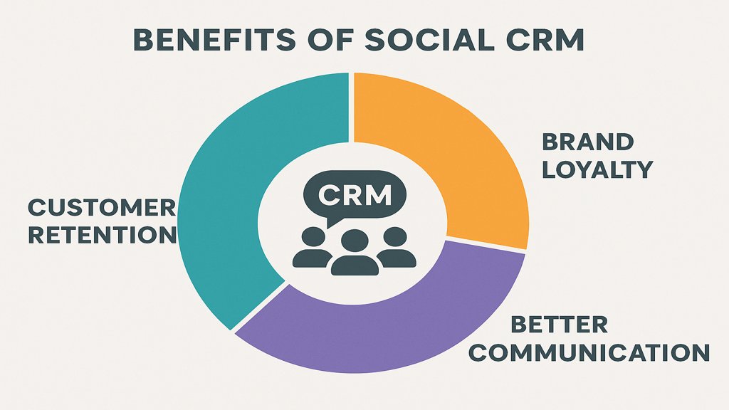 Infografik zu den Vorteilen von Social CRM.
