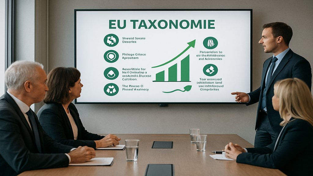 Investoren bei einer Präsentation zur EU Taxonomie.
