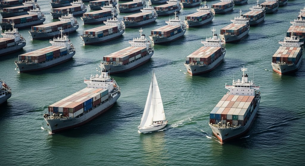 Ein agiles Segelboot als Symbol für ein Unternehmen, das sich durch digitale Transformation vom Wettbewerb abhebt.