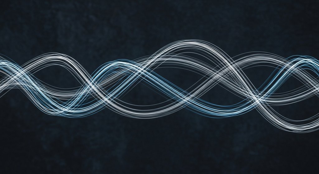 Abstrakte Darstellung der Firmen-DNA als leuchtender Strang, Symbol für die Employer Value Proposition.