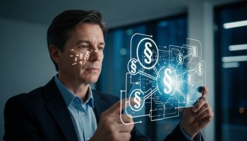 Ein Manager analysiert komplexe Compliance Risiken in einem modernen Büro.