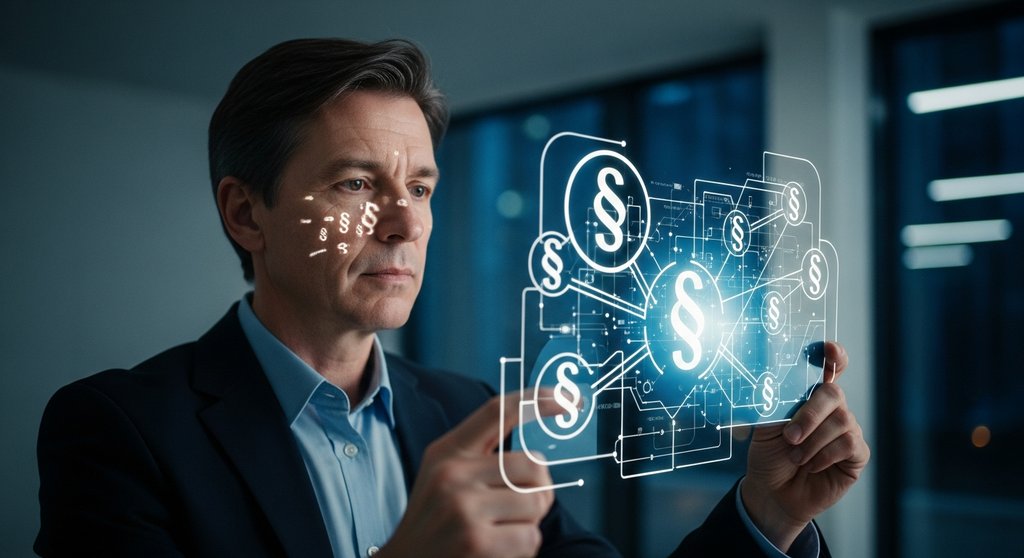 Ein Manager analysiert komplexe Compliance Risiken in einem modernen Büro.