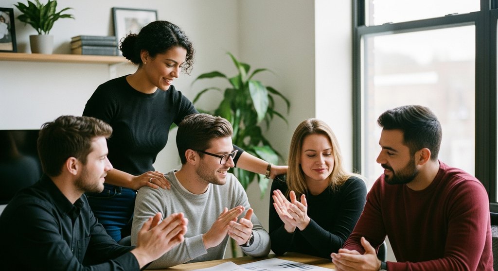 Ein Team, das durch starkes internes Employer Branding eng und motiviert zusammenarbeitet.