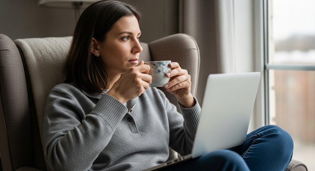 Eine Person macht eine bewusste Pause, um ihre Work-Life-Balance zu fördern.