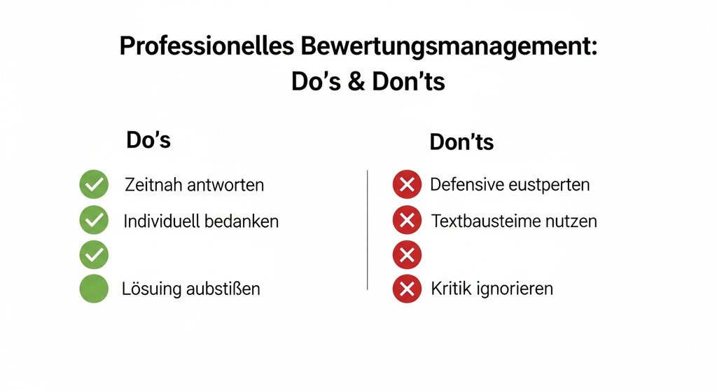 Infografik mit Tipps zum professionellen Umgang mit Bewertungen auf Kununu.